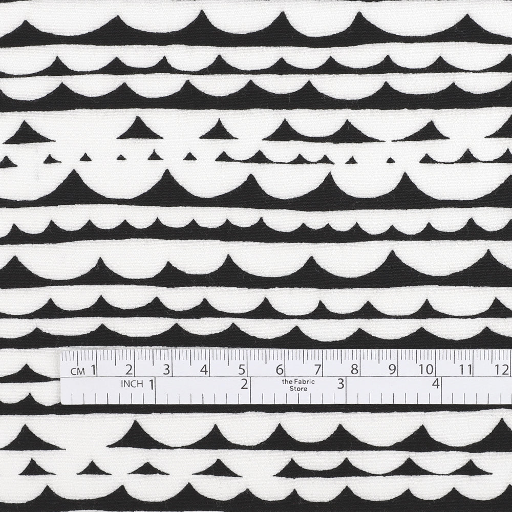 Pelta Stripe Viscose Crepe - Black / White