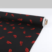 Hat Print Cotton / Rayon - Black / Red