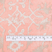 Faded Tile Print Rayon Twill - Coral