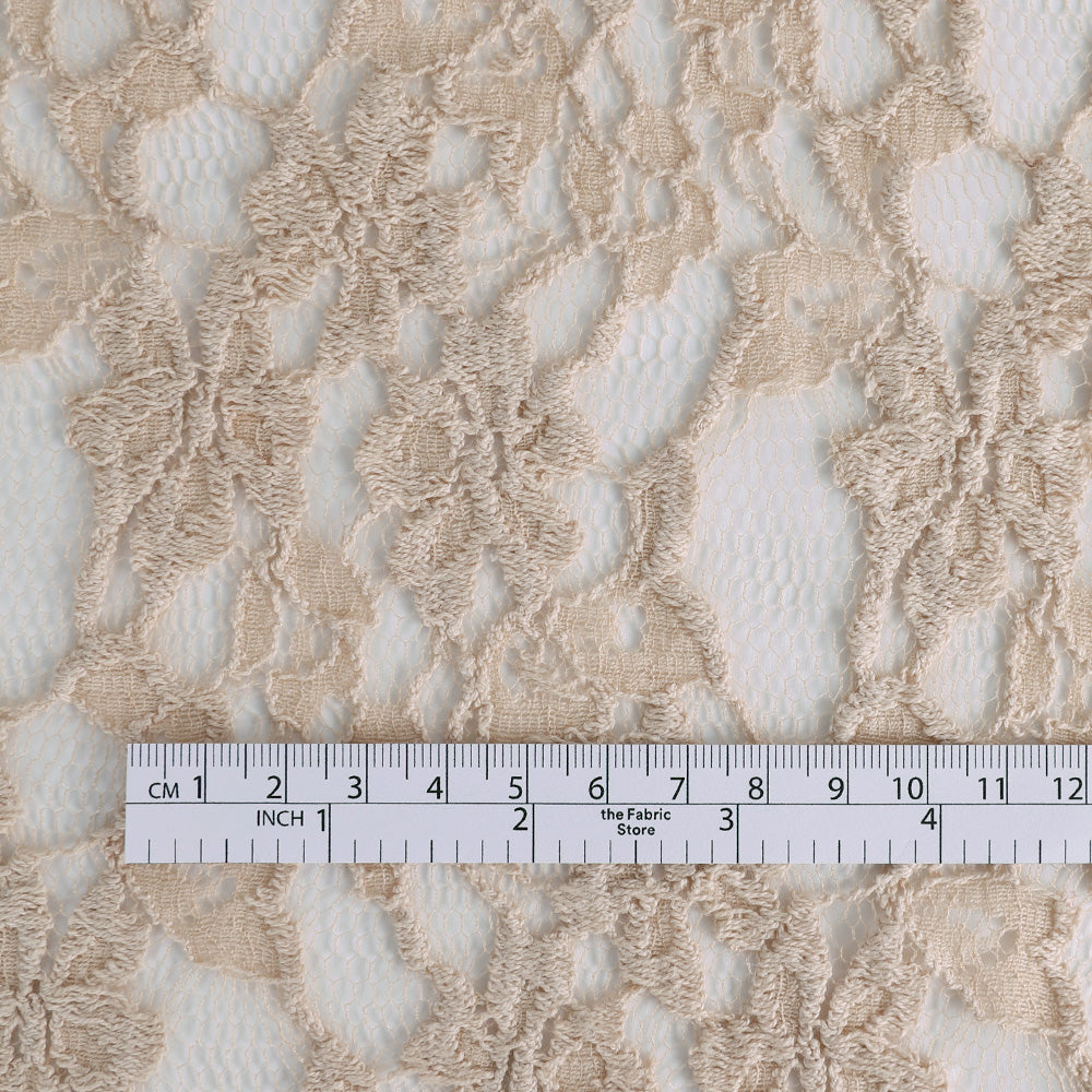 Cotton / Nylon Floral Lace - Latte