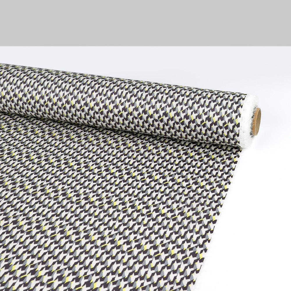 Axonometric Cotton Sateen - White / Slate