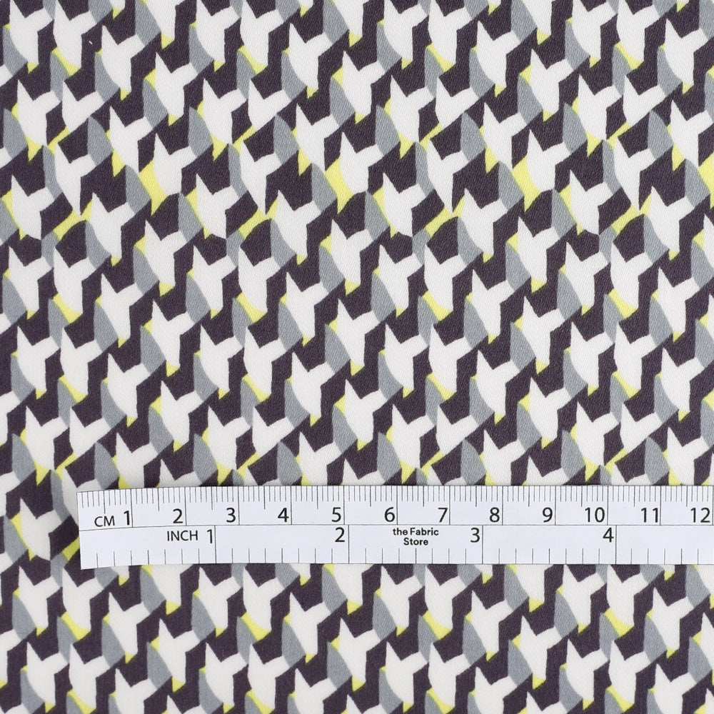 Axonometric Cotton Sateen - White / Slate