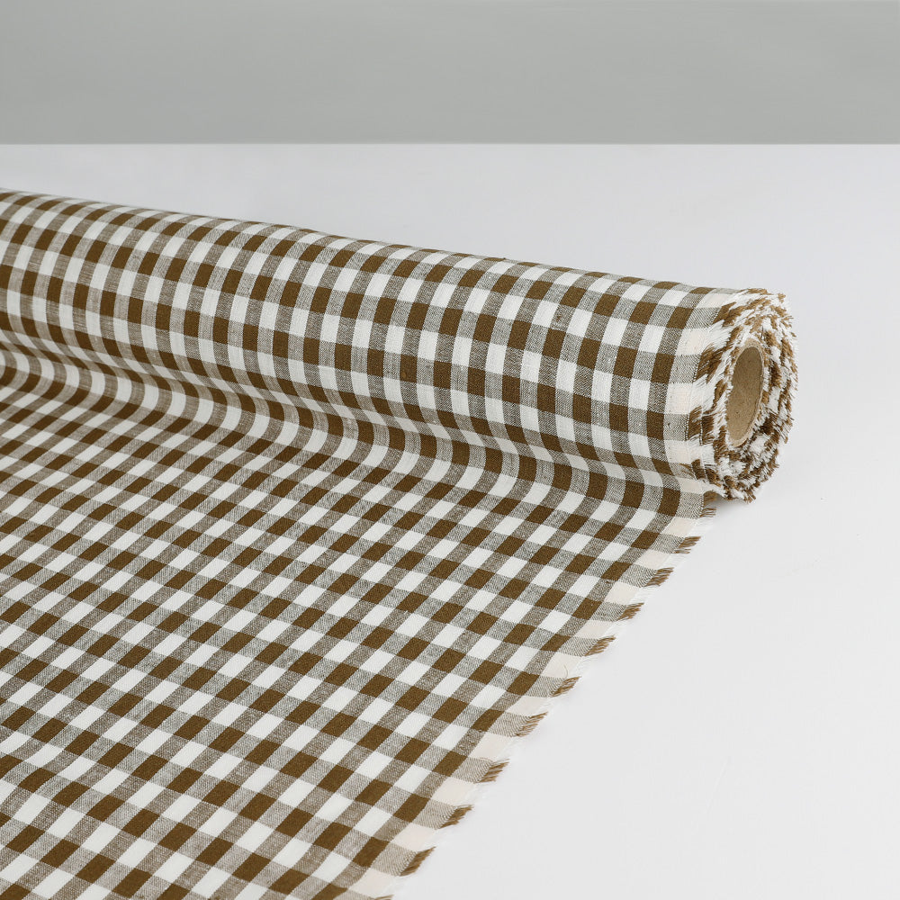 Gingham Linen - Olive