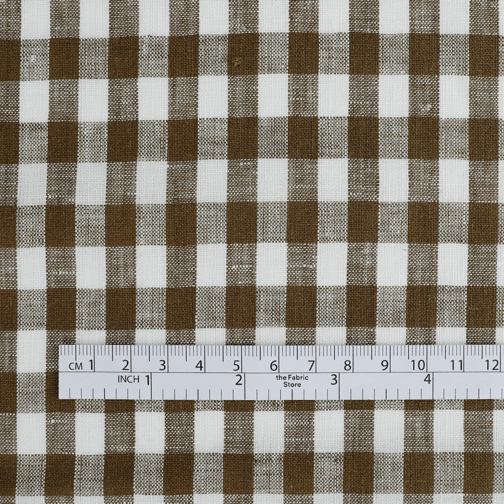 Gingham Linen - Olive