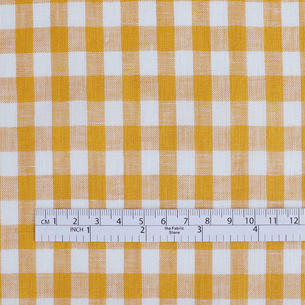 Gingham Linen - Canary