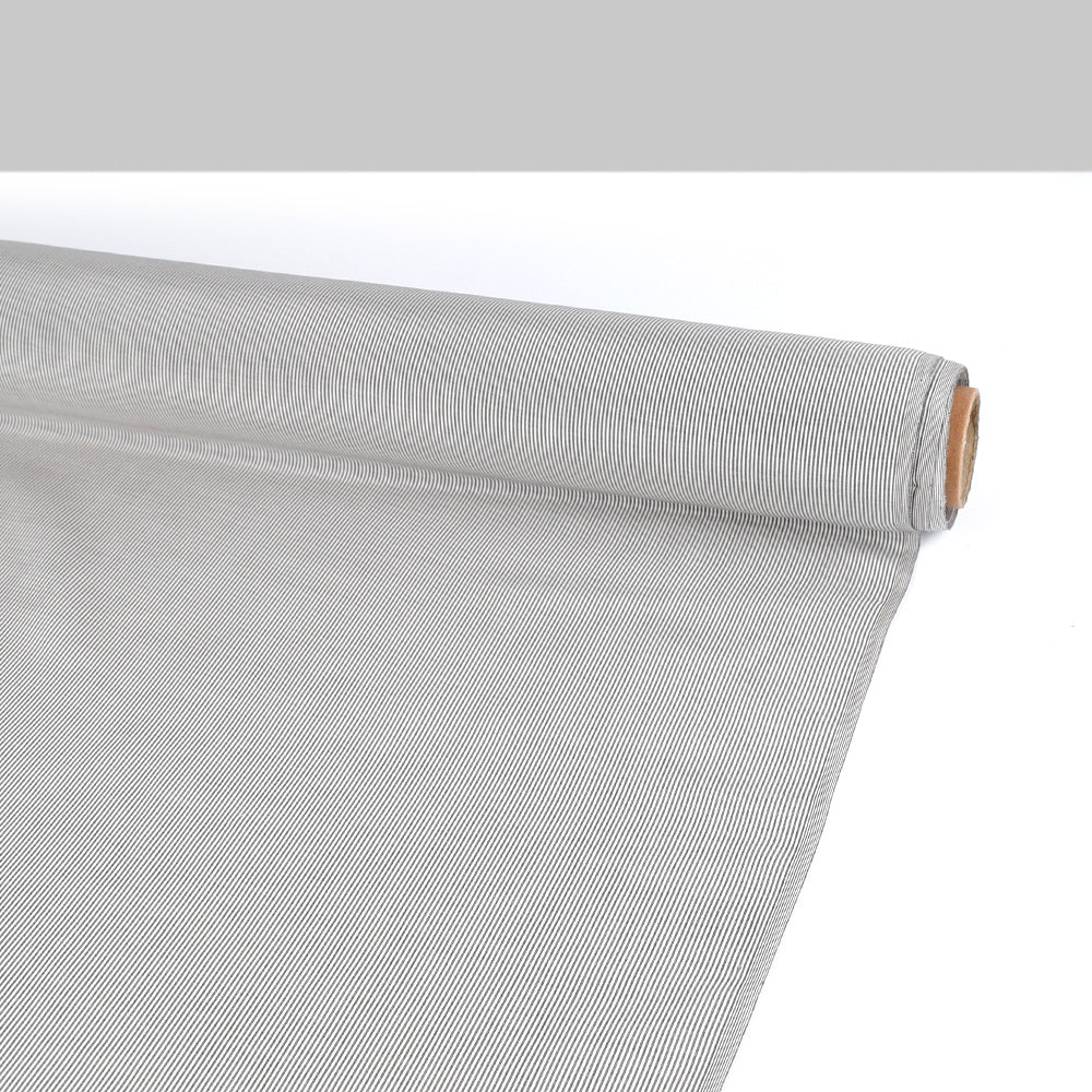 Micro Stripe Stripe Silk / Cotton Voile - Black / White