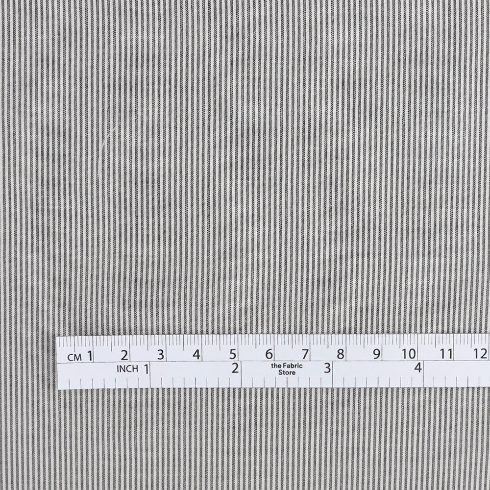 Micro Stripe Stripe Silk / Cotton Voile - Black / White