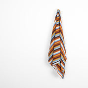 Multi Stripe Viscose Georgette - Ochre / Blue