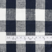 Bold Gingham Linen - Navy