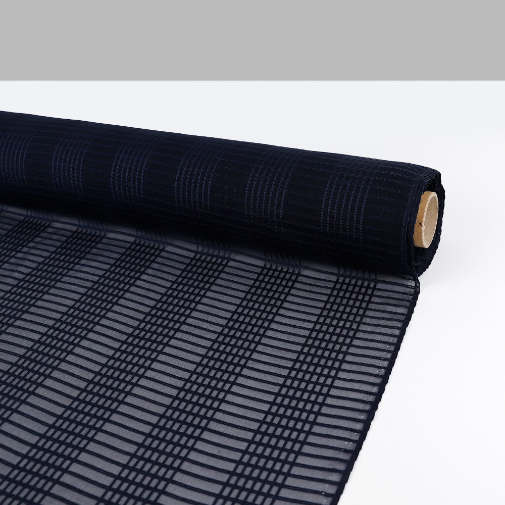Sheer Check Silk - Midnight