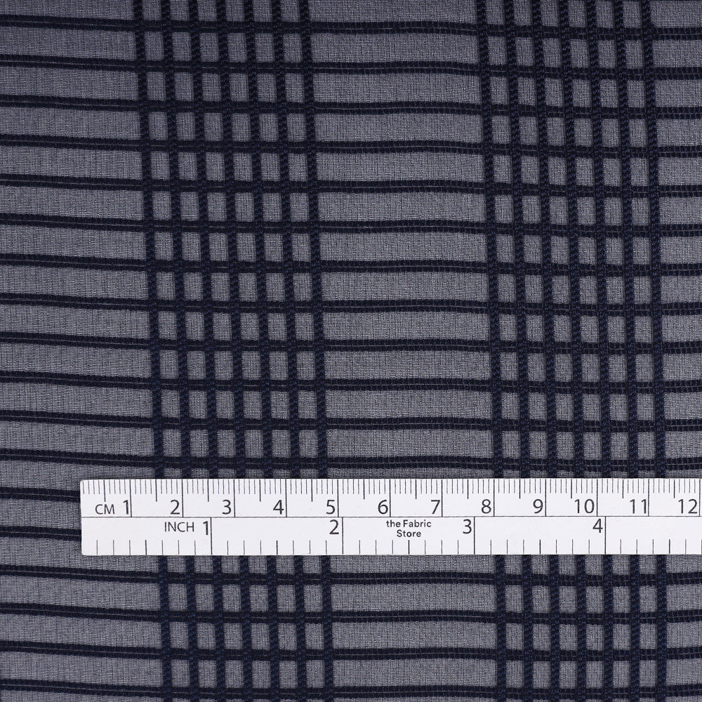 Sheer Check Silk - Midnight