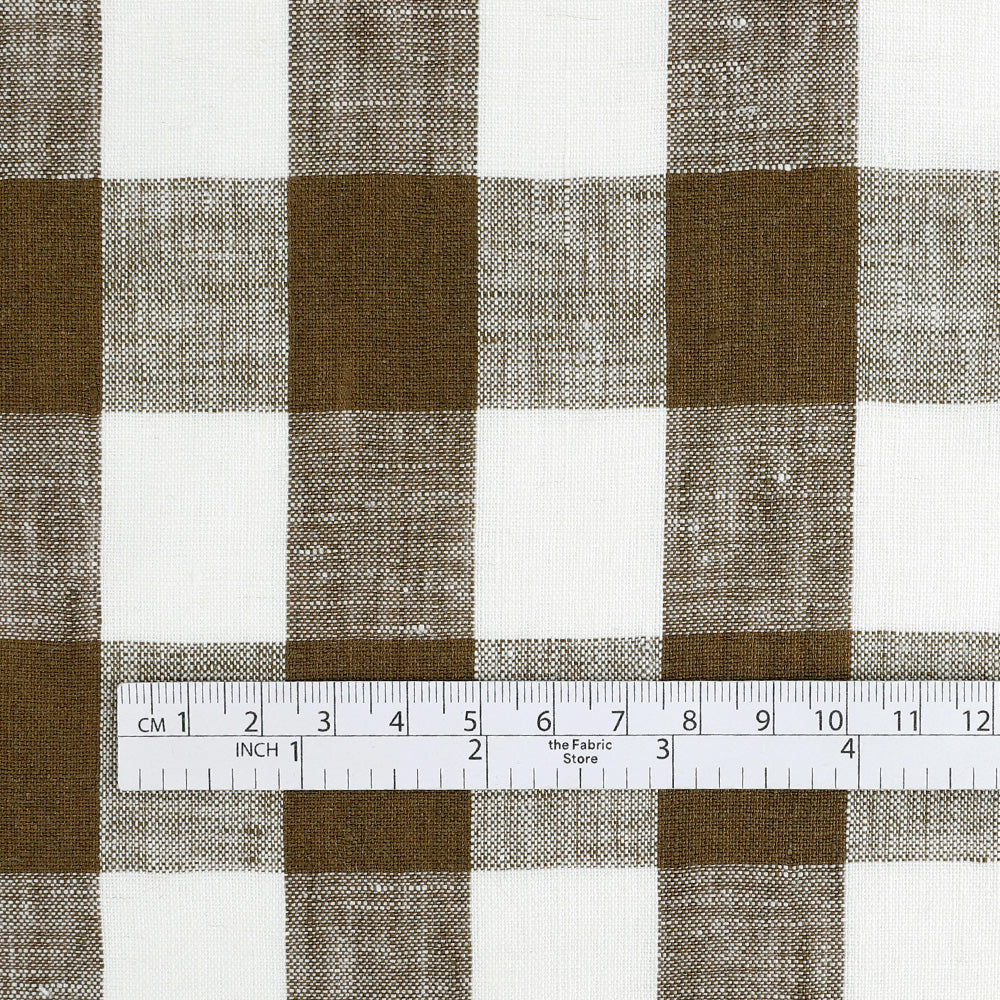 Bold Gingham Linen - Olive