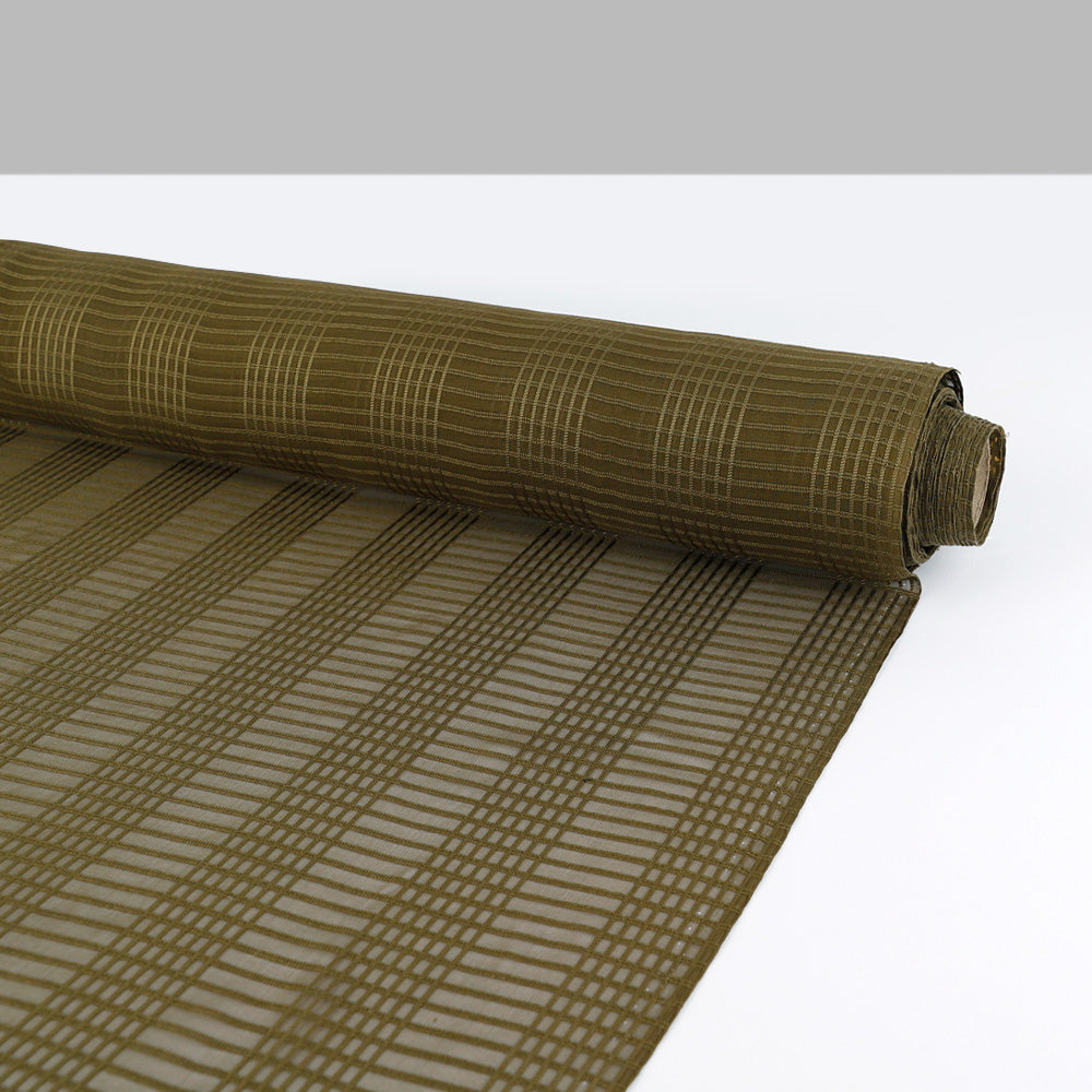 Sheer Check Silk - Oak