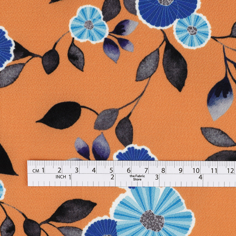 Aster Crepe - Persimmon / Blue