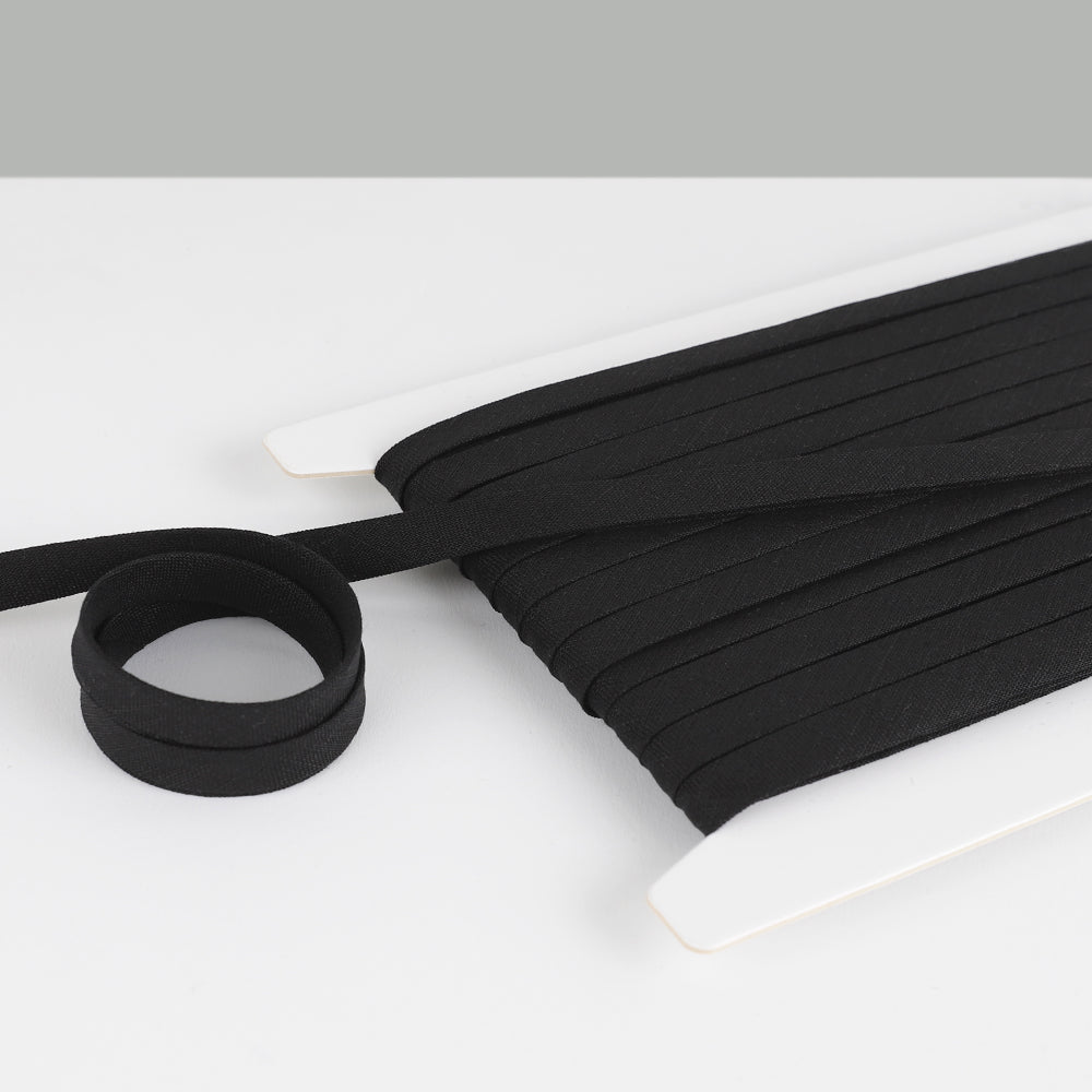 Organic Linen Bias Binding - Black
