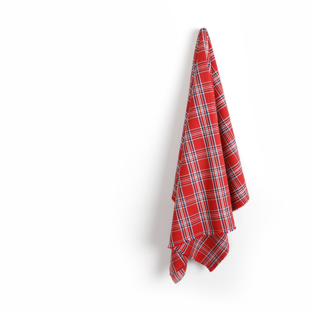 Plaid Cotton Oxford - Red Mix