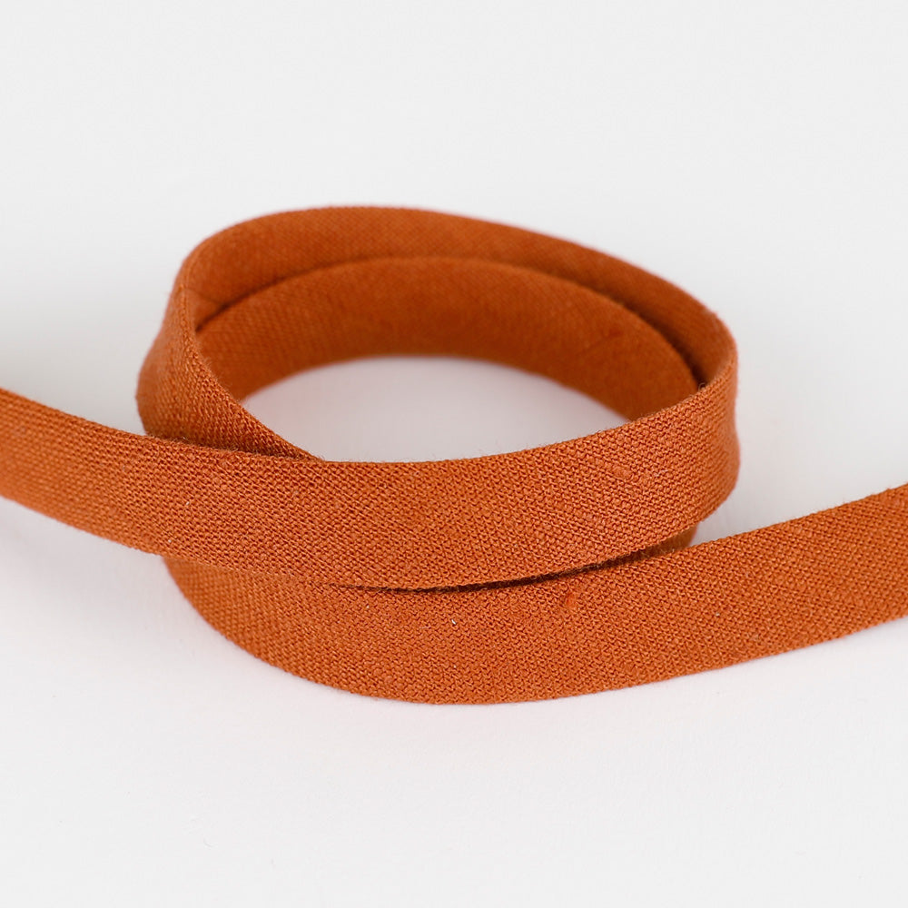 Vintage Finish Linen Bias Binding - Paprika
