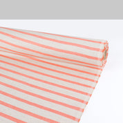 Striped Linen / Rayon - Natural / Coral