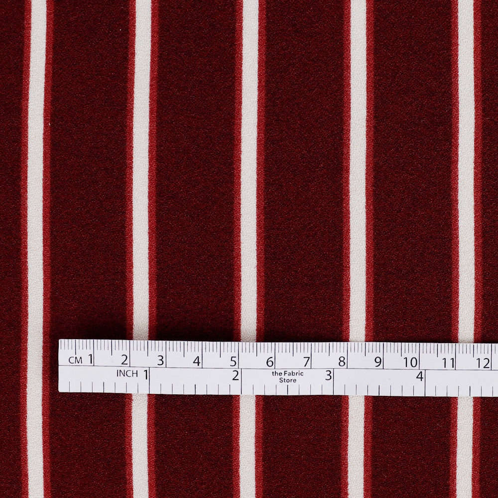 Shadow Stripe Crepe - Maroon