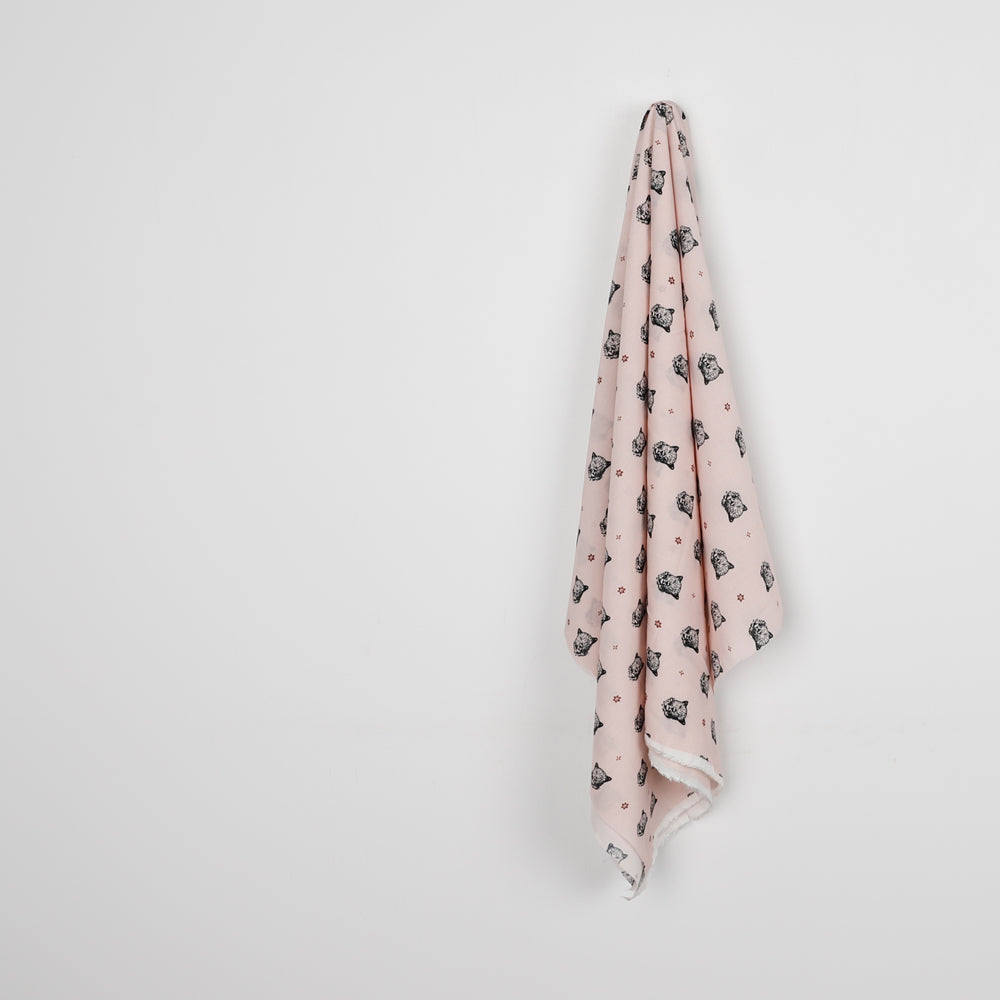 Leopard Motif Viscose Challis - Taffy