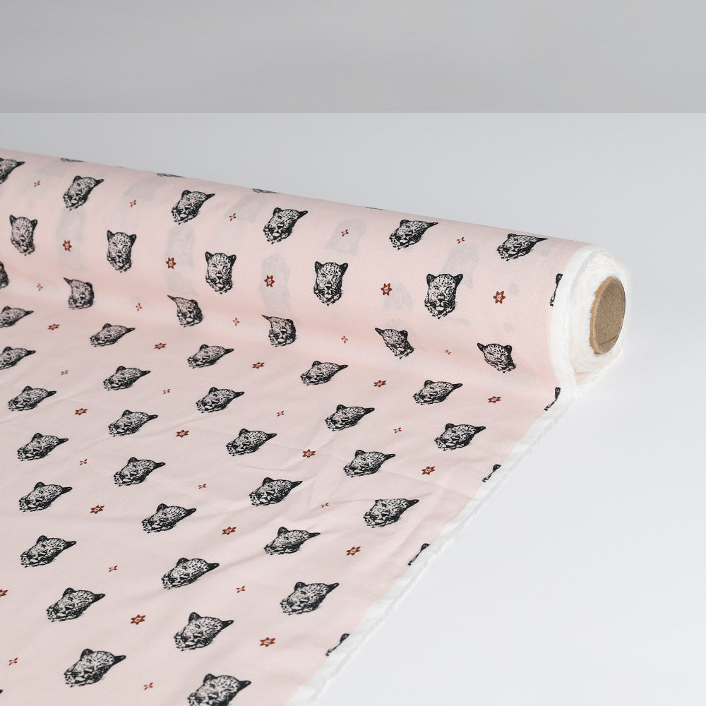 Leopard Motif Viscose Challis - Taffy