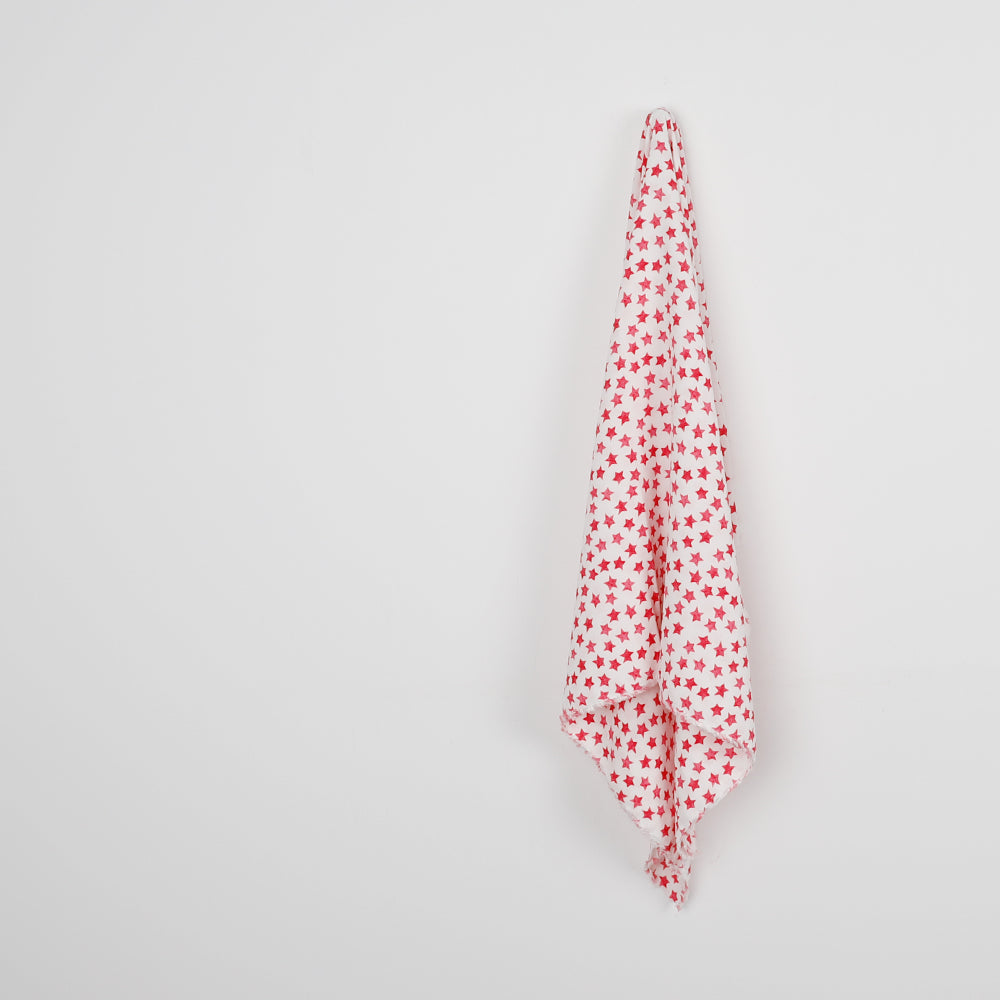 Star Stamp Viscose Crepe - Hot Pink