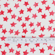 Star Stamp Viscose Crepe - Hot Pink