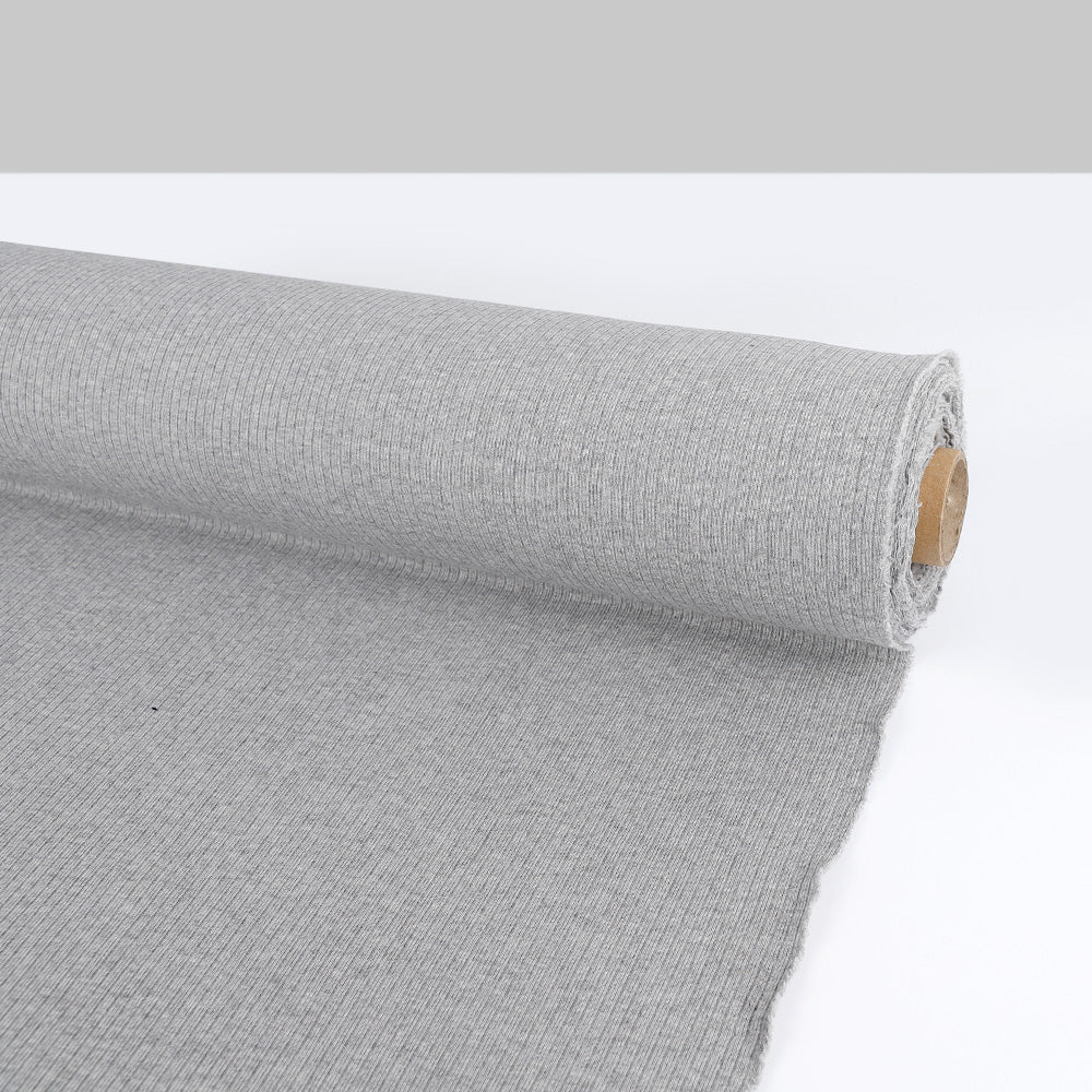 GOTS Organic Cotton Rib - Grey Marle