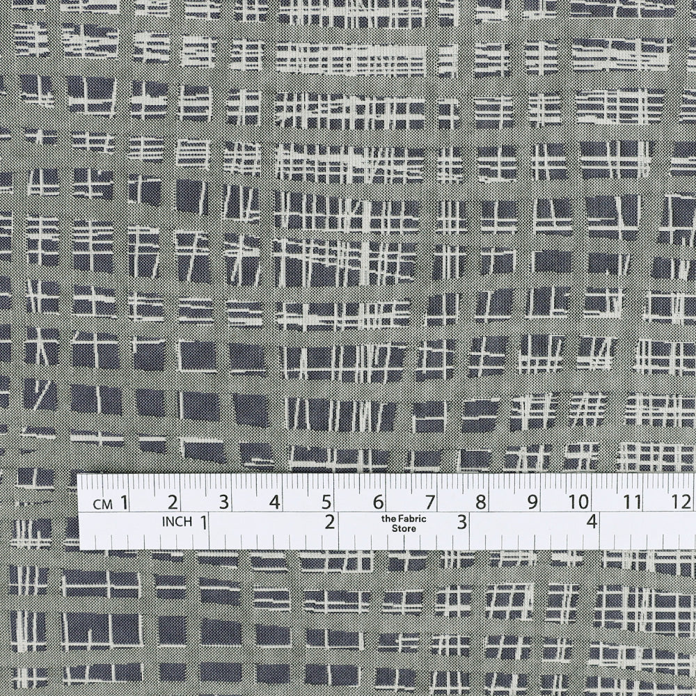 Scribble Grid Reversible Jacquard- Heather