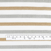 Metalic Weft Stripe Silk - Ivory