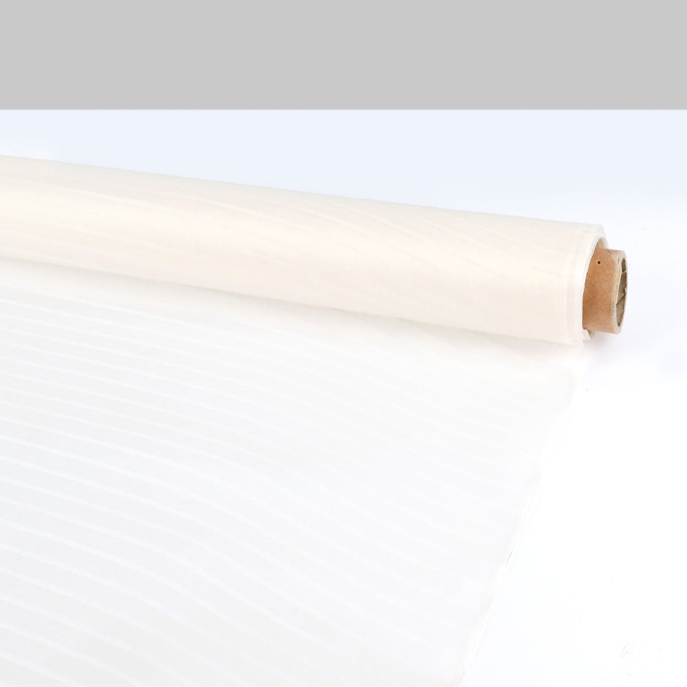 Sheer Self Stripe Silk Organza - Ivory