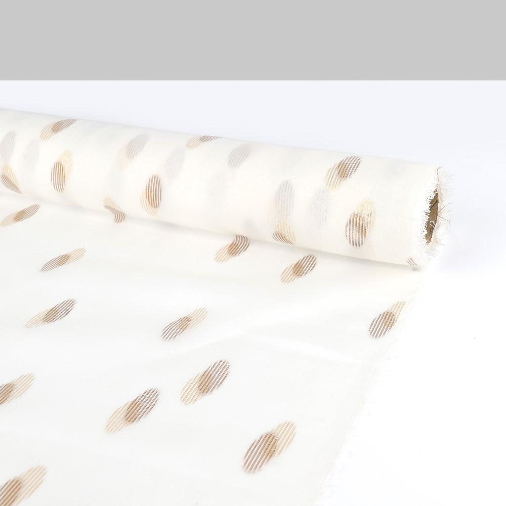 Striped Shadow Dot Silk / Poly - Gold