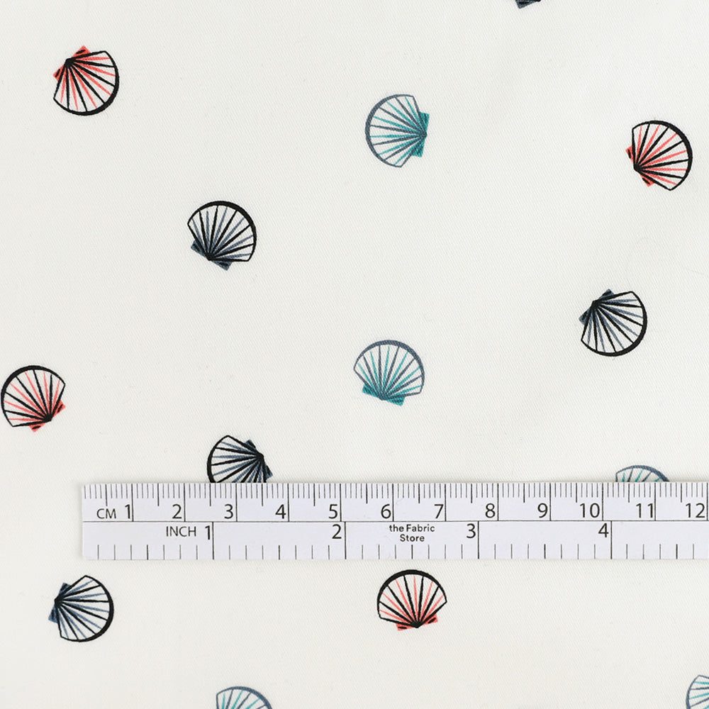 Seashell Stretch Cotton Shirting - Off White