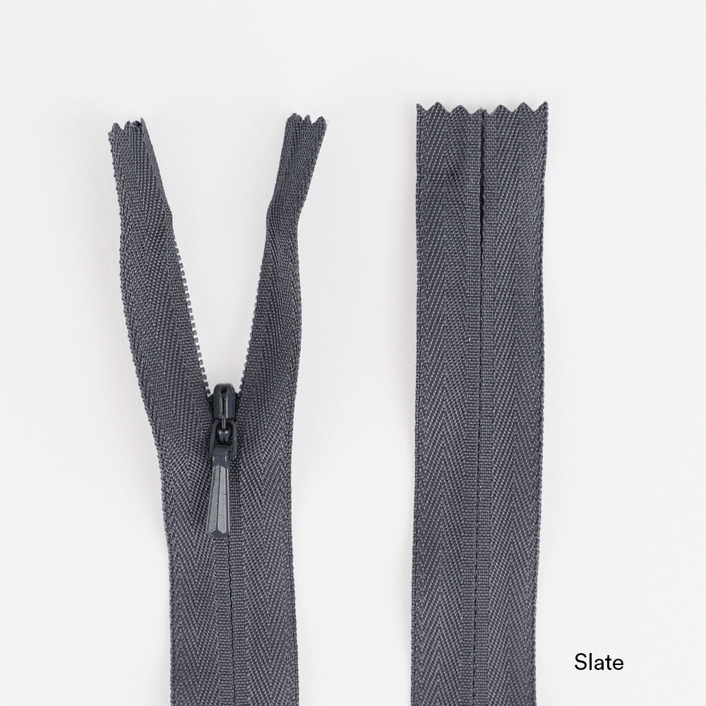 Invisible Zips - 23cm - Slate