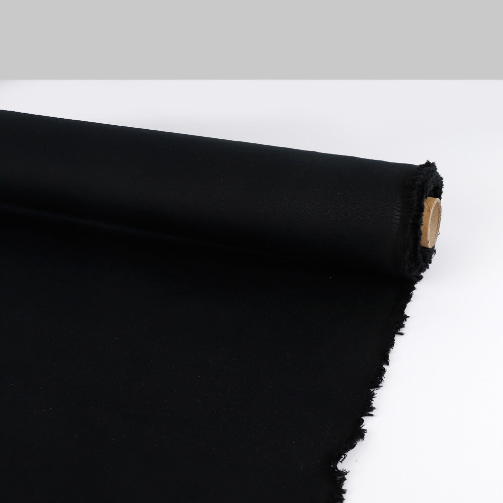 Stretch Silk / Cotton Sateen - Black
