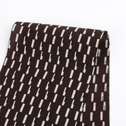 Staggered Block Viscose Crepe - Dark Chocolate