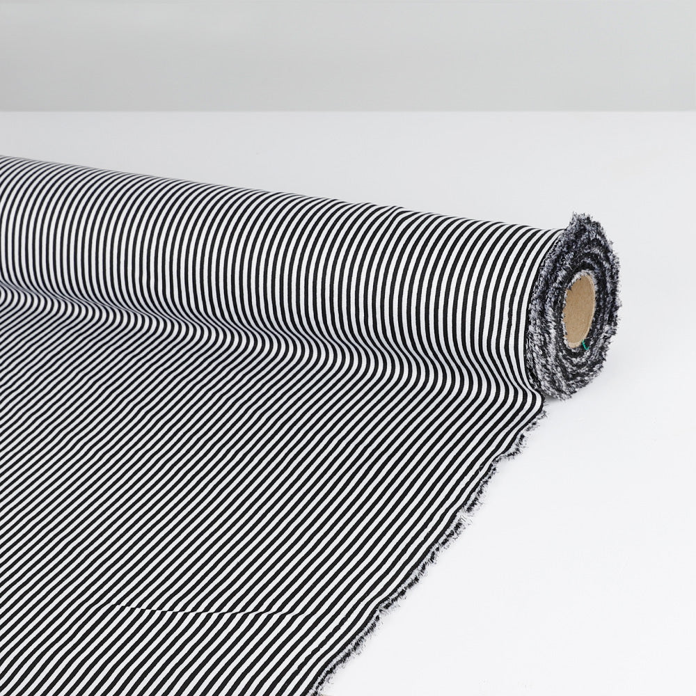 Candy Stripe Ottoman - Black