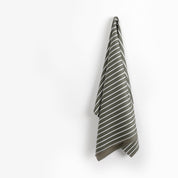 Wool Blend Stripe Suiting - Army / White