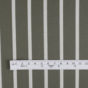 Wool Blend Stripe Suiting - Army / White