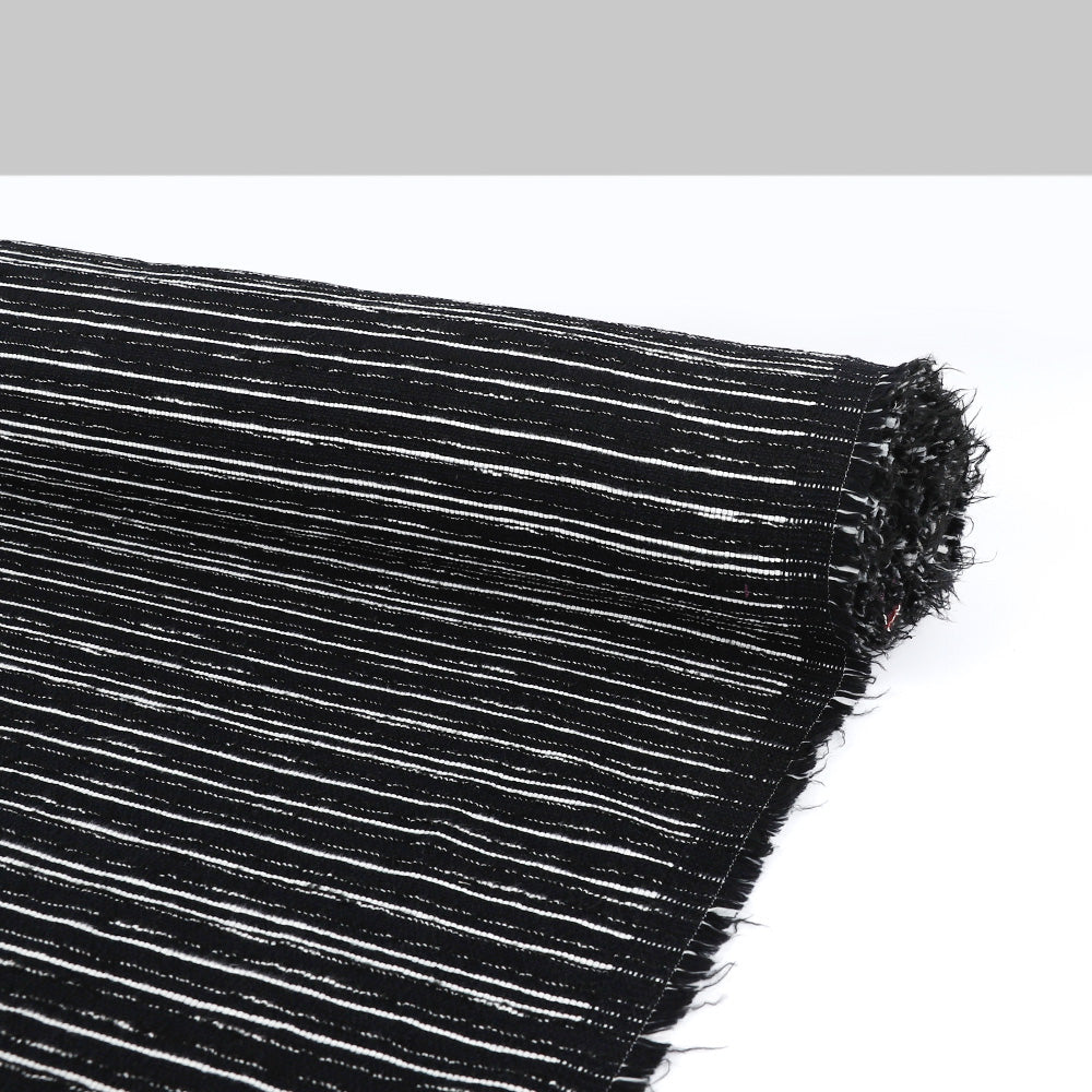 Italian Stretch Cotton Blend Tweed - Black