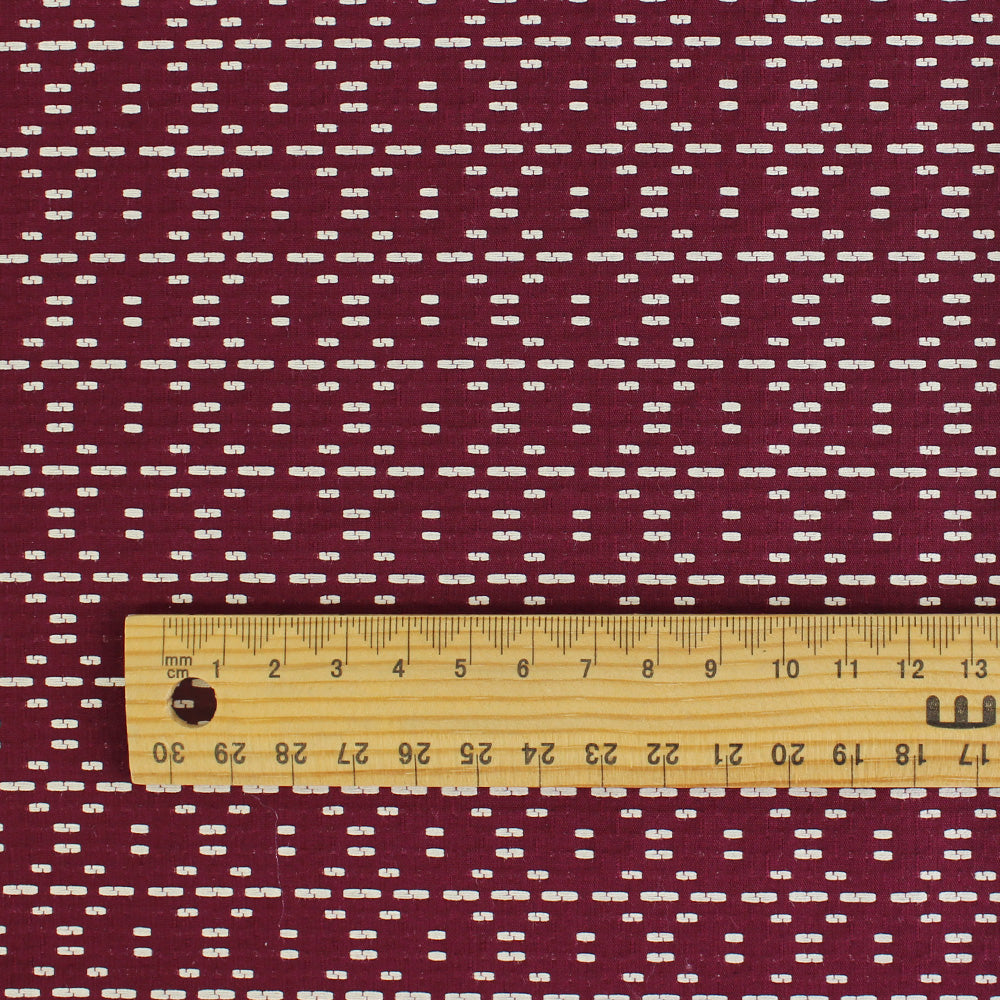 Textured Cotton Weave - Burgundy