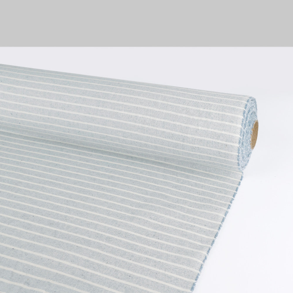 Upcycled Classic Striped Chambray – Blue/Ecru