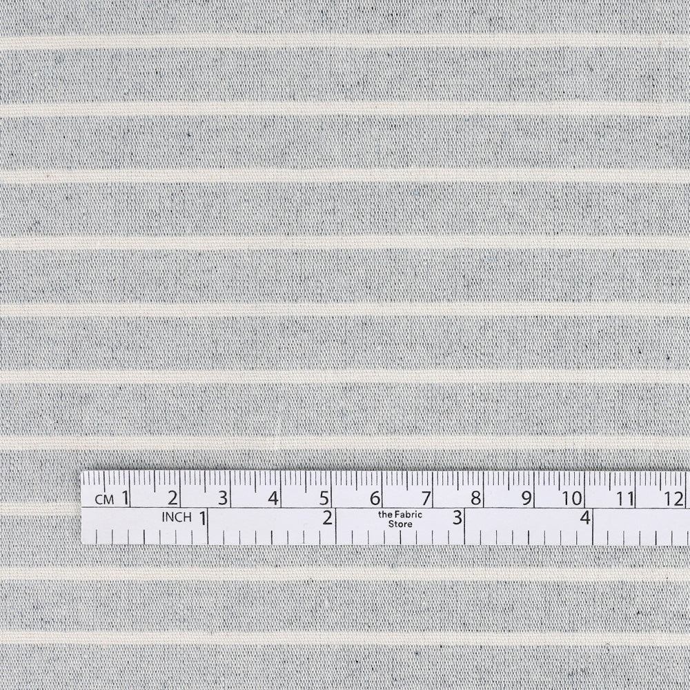 Upcycled Classic Striped Chambray – Blue/Ecru