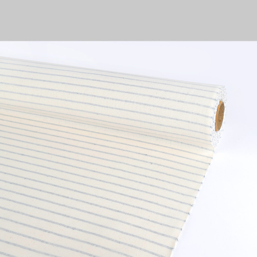 Upcycled Classic Striped Chambray – Ecru/Blue