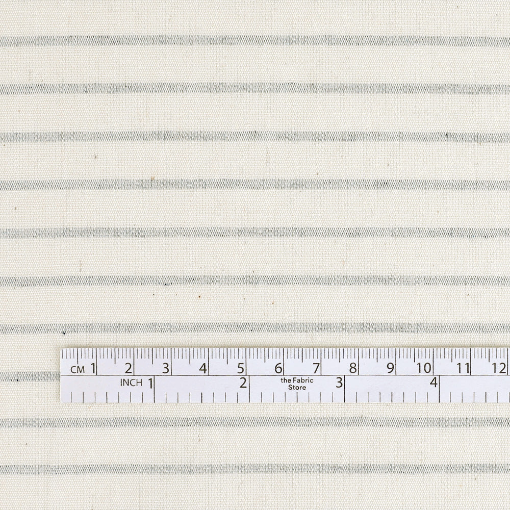 Upcycled Classic Striped Chambray – Ecru/Blue