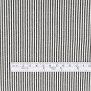 Yarn Dyed Stripe Poly Shirting - Black