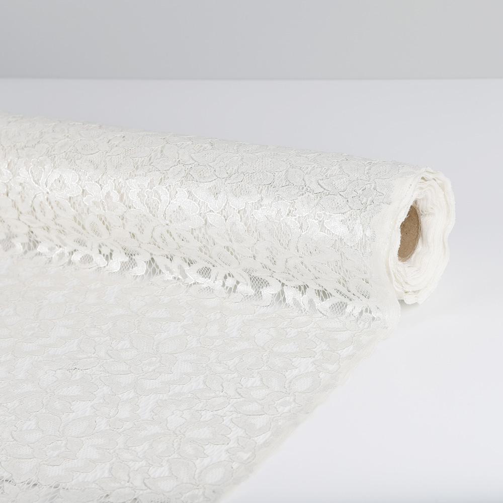 Silver Foil Lace - White