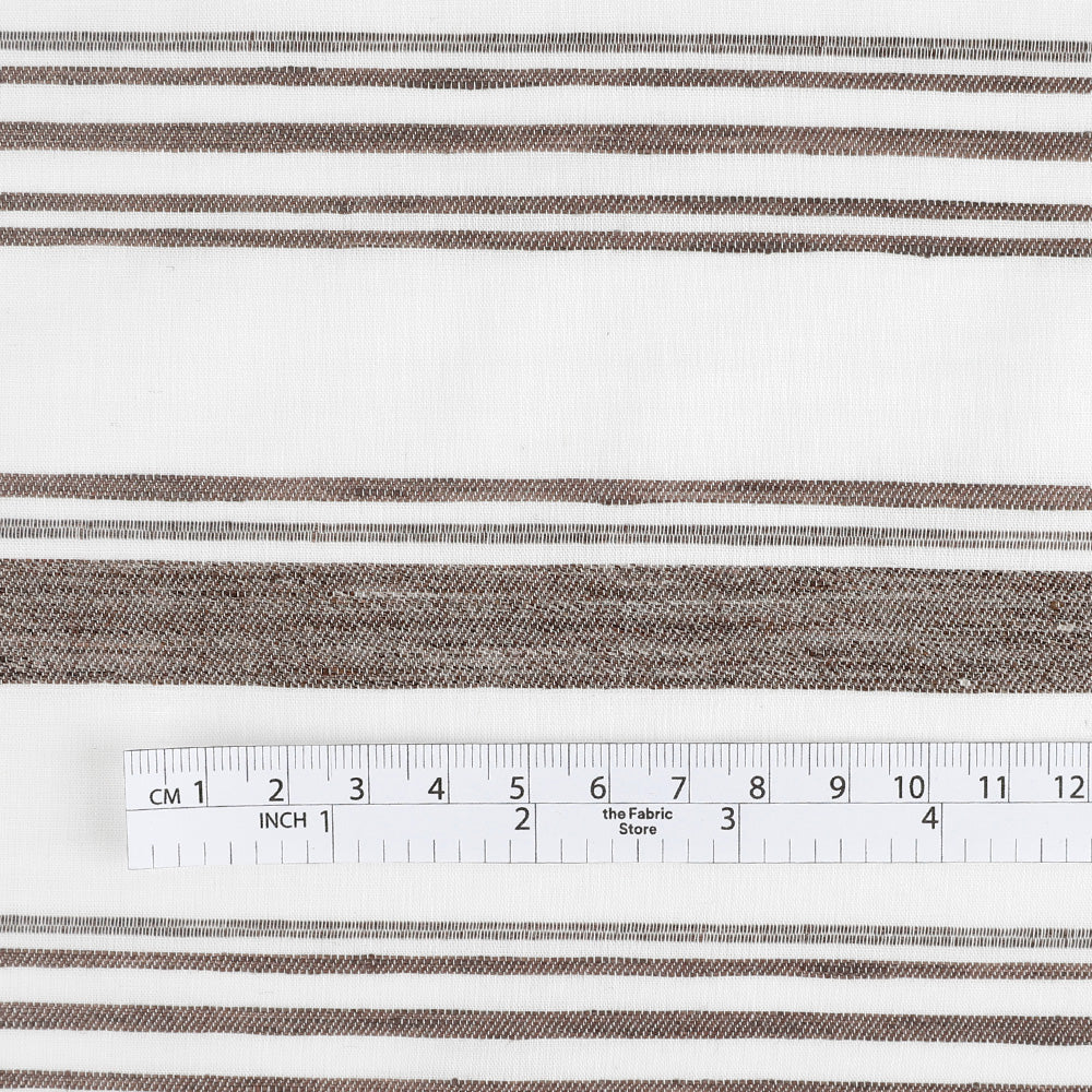 Woven Stripe Cotton / Linen - Portobello