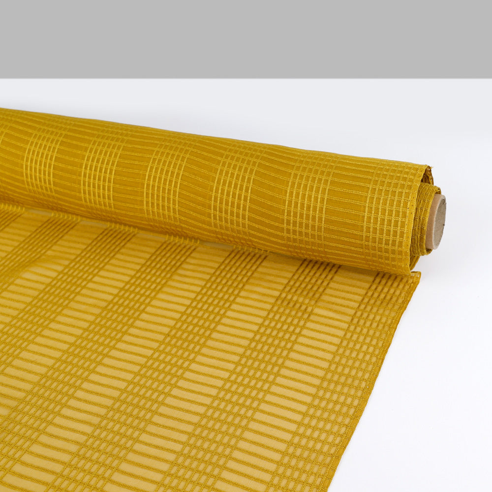 Sheer Check Silk - Old Gold
