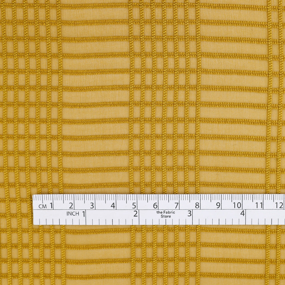 Sheer Check Silk - Old Gold
